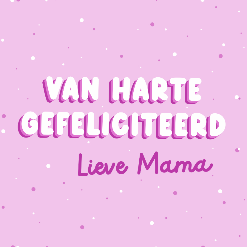 Verjaardagskaarten - Lila verjaardagskaartje lieve mama met stipjes