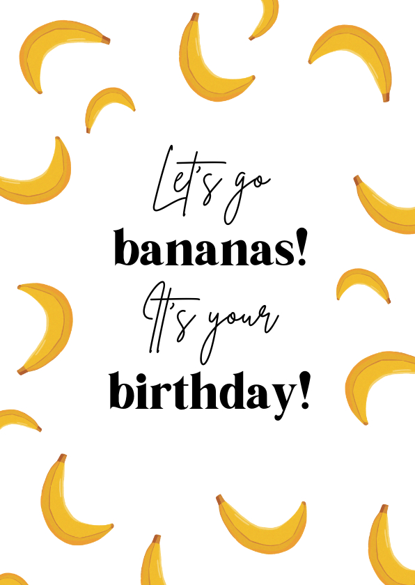 Verjaardagskaarten - Verjaardagskaart banaan humor felicitatie