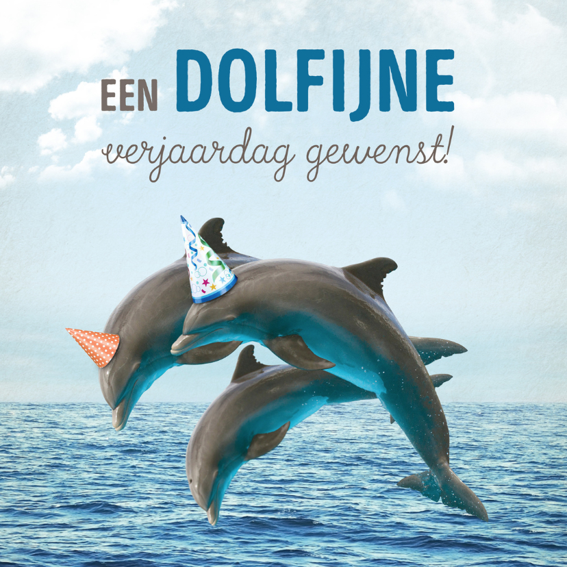 Verjaardagskaarten - Verjaardagskaart dolfijn