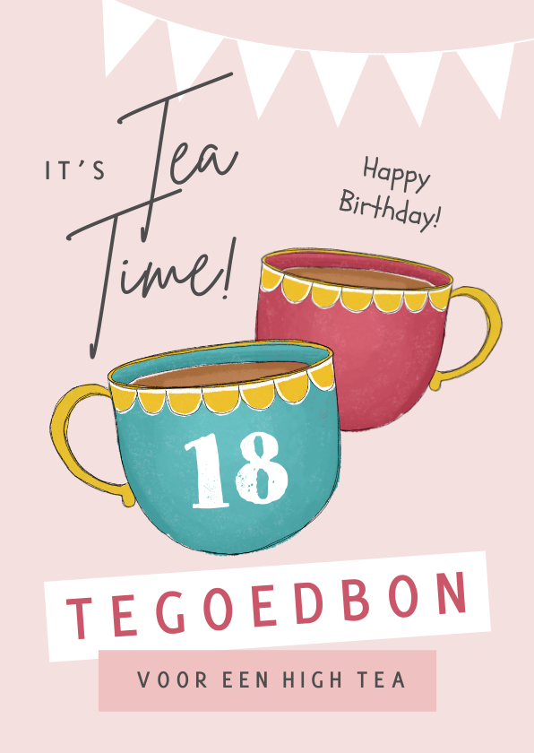 Varen Gemeenten wijn Verjaardagskaart high tea thee tegoedbon | Kaartje2go
