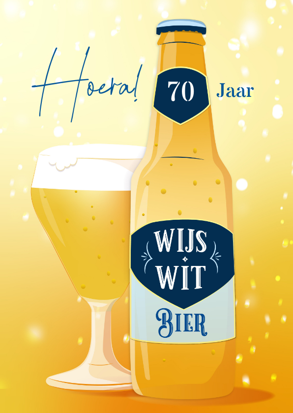 Verjaardagskaarten - Verjaardagskaart leeftijd humor wijs witbier bruisend zomer