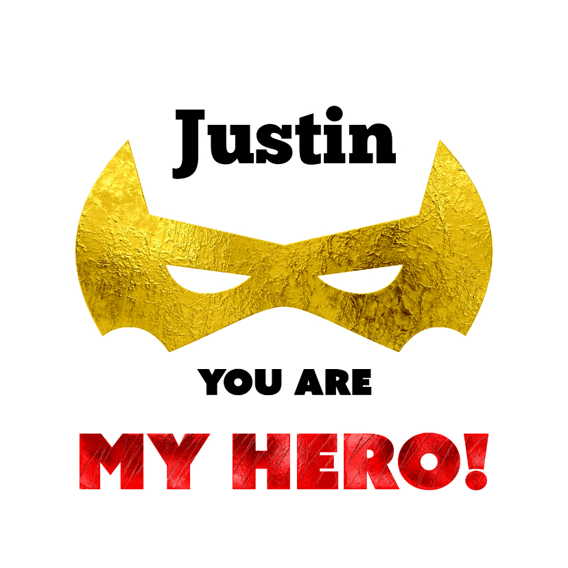 Verjaardagskaarten - Verjaardagskaart masker met tekst you are my hero!