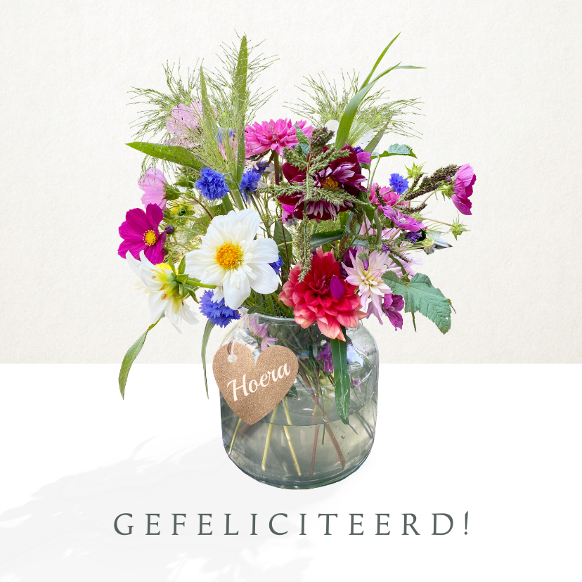 Jabeth Wilson site Tutor Verjaardagskaart met bloemen- boeket in vaas | Kaartje2go