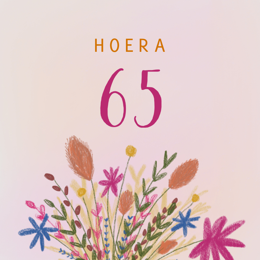 Verjaardagskaarten - Verjaardagskaart oma met illustratie van bos droogbloemen
