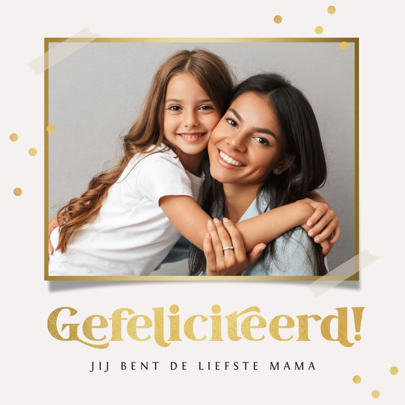 Verjaardagskaarten - Verjaardagskaart persoonlijk goud confetti gefeliciteerd