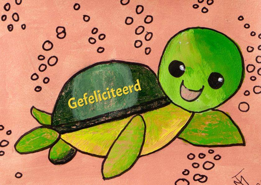 Verjaardagskaarten - Verjaardagskaarten schildpad