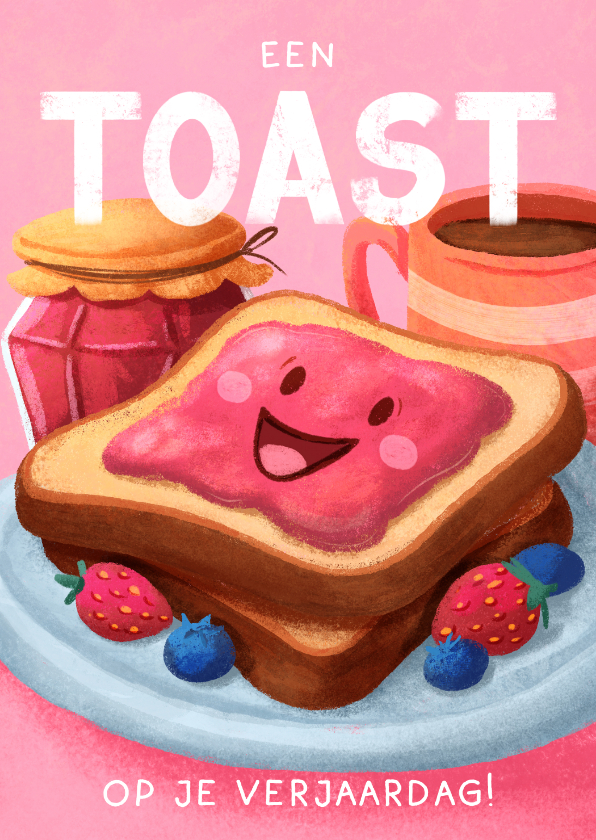 Verjaardagskaarten - Verjaardagskaartje met een toast op je verjaardag