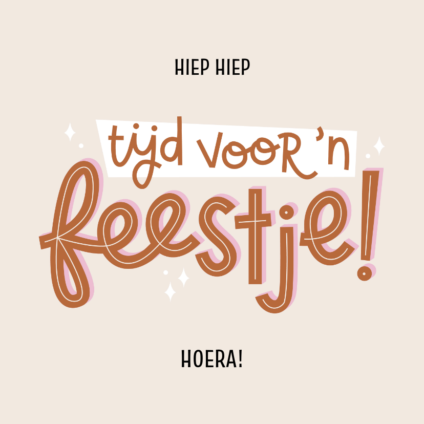 Verjaardagskaarten - Vrolijk verjaardagskaartje tijd voor een feestje!