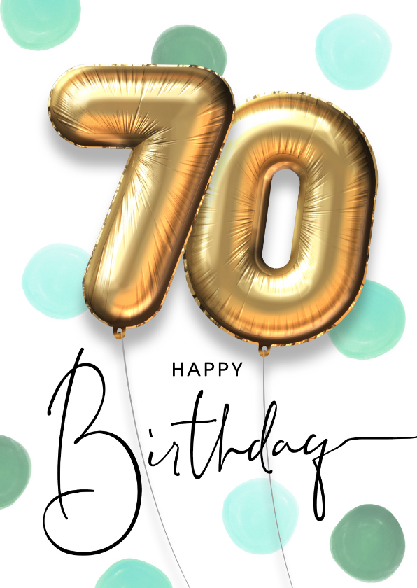 Aanval Pretentieloos spoelen Vrolijke felicitatie verjaardagskaart ballon 70 | Kaartje2go