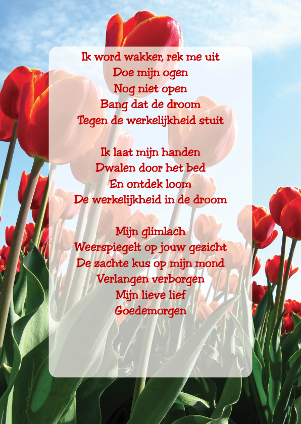 Wenskaarten - Gedichtenkaart Tulpen Liefde 