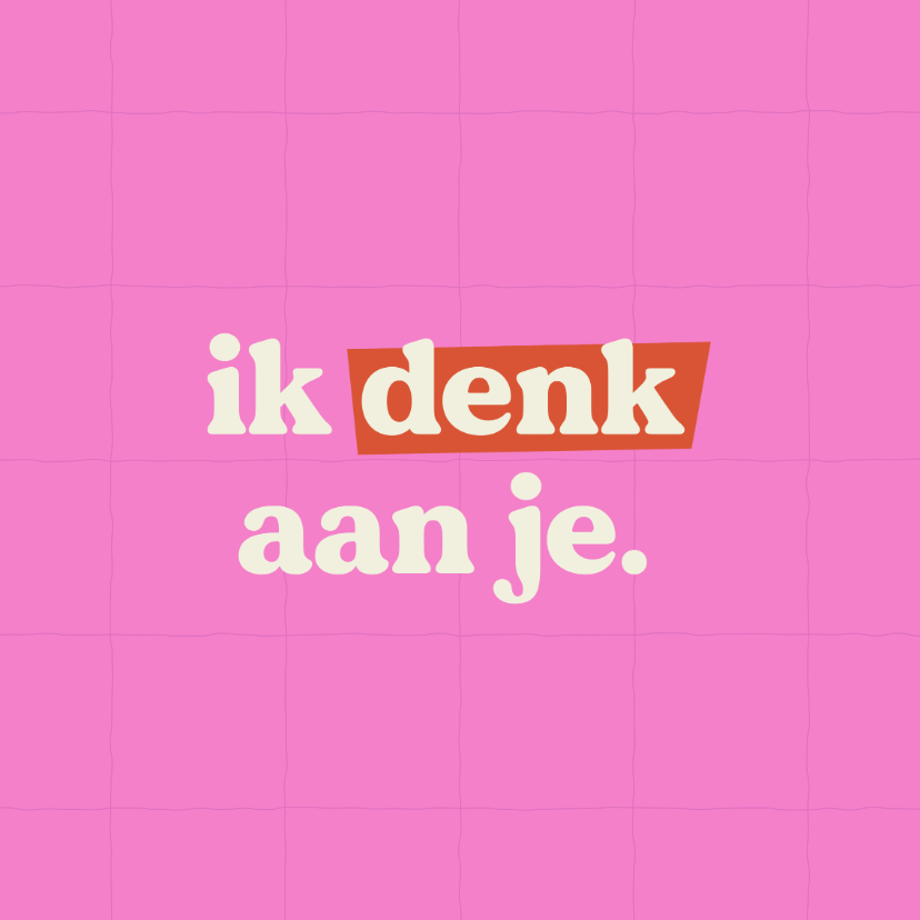 Wenskaarten - Ik denk aan je kaart Pink Ribbon