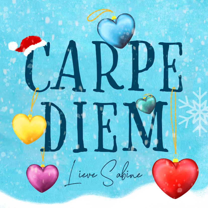 Wenskaarten - Kerstkaart 'Carpe Diem'