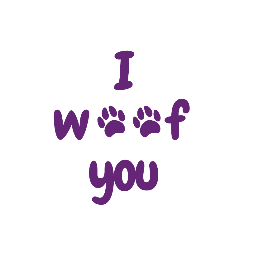 Wenskaarten - KNGF Geleidehond liefdeskaart I woof you
