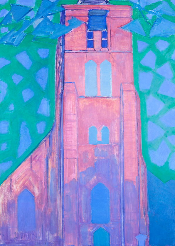Wenskaarten - Kunstkaart van Piet Mondriaan. Zeeuwse kerktoren