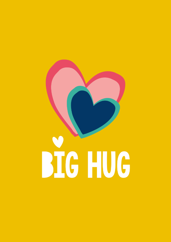 Wenskaarten - Liefde Big Hug - hartje kaart