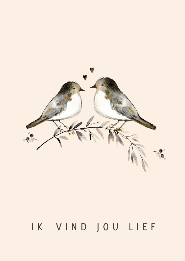 Wenskaarten - Liefde kaart vogels