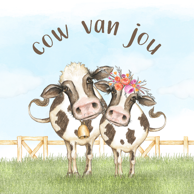 Wenskaarten - Liefdekaart cow van jou