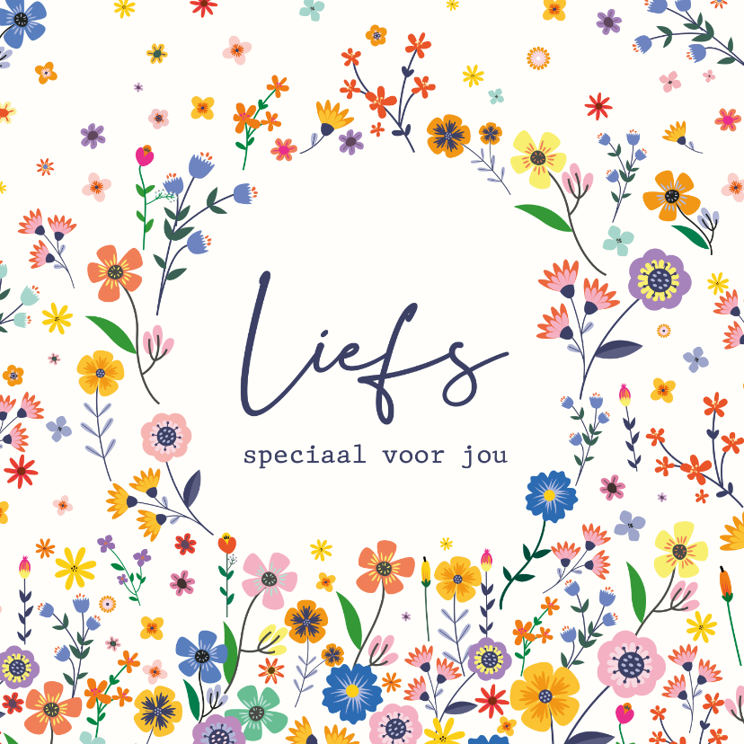Wenskaarten - Liefs, speciaal voor jou - Flowers all over - liefdekaart