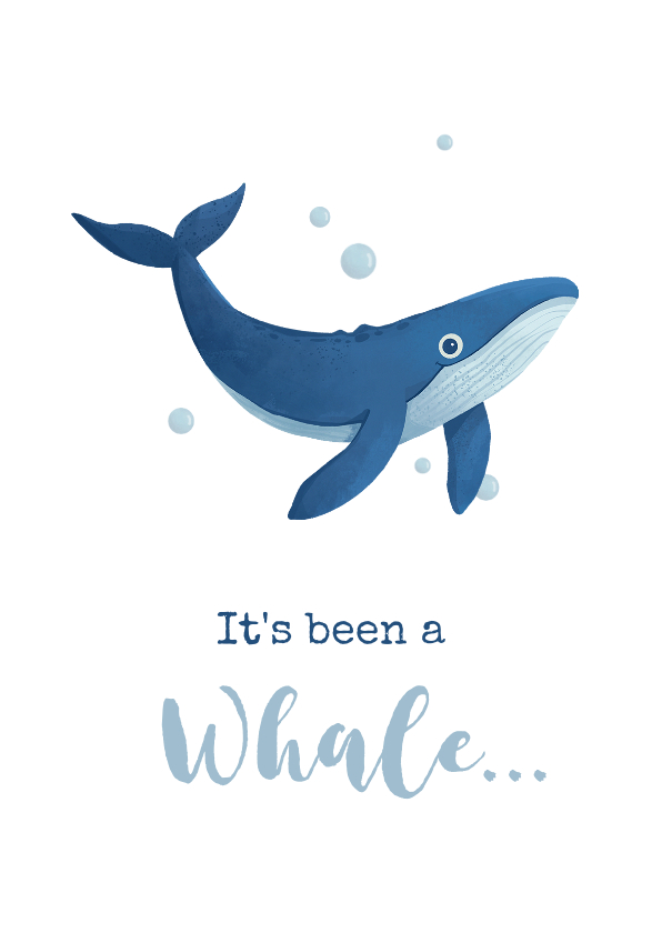 Wenskaarten - Wenskaart missen lang geleden afspreken whale walvis
