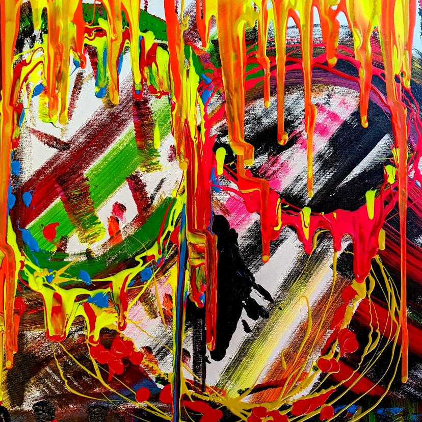 Wenskaarten - Wenskaart van abstracte kleurenexplosie