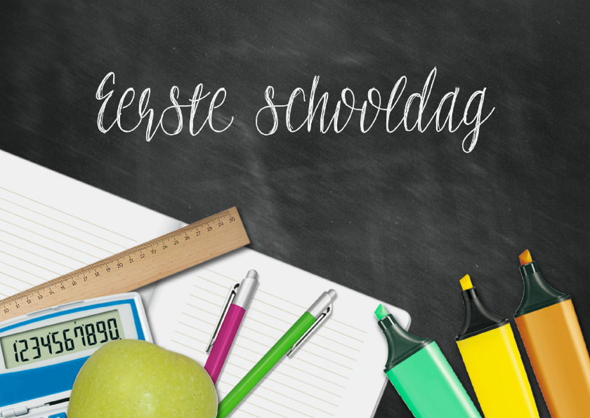 Wenskaarten - Wenskaart voor het eerst naar school