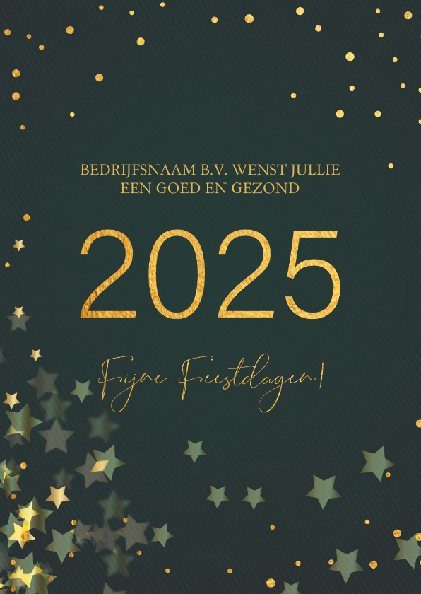 Zakelijke kerstkaarten - Een goed en gezond 2025 - Golden - Zakelijke kerstkaart