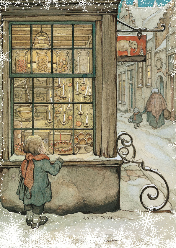 Kerkstkaart Anton Pieck illustratie kindje Kaartje2go