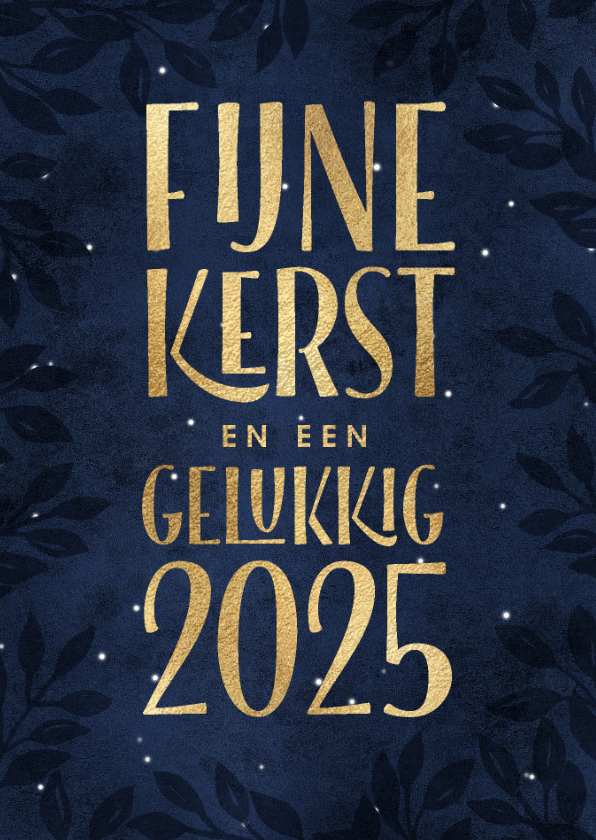 Zakelijke kerstkaarten - Kerstkaart Fijne Kerst Gelukkig in goud 2025