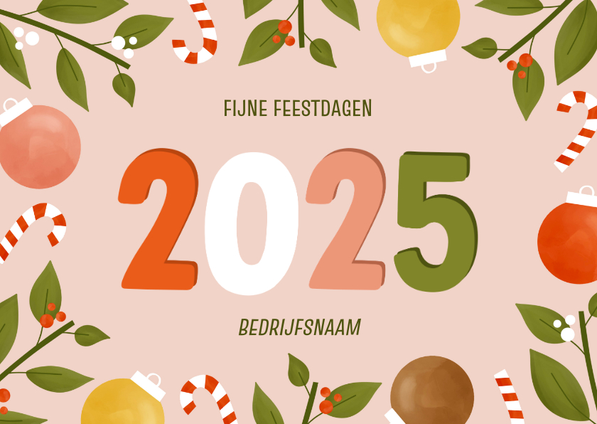 Zakelijke kerstkaarten - Vrolijke zakelijke kerstkaart met kader en 2025 