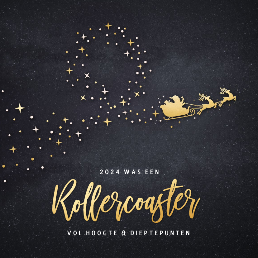 Zakelijke kerstkaarten - Zakelijke corona kerstkaart - rollercoaster jaar 2024