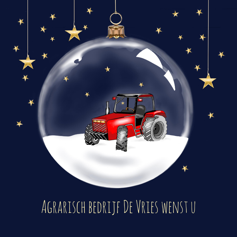 Zakelijke kerstkaarten - Zakelijke kerst - Kerstbal met tractor
