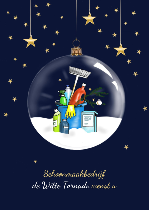 Zakelijke kerstkaarten - Zakelijke kerst schoonmaak kerstbal