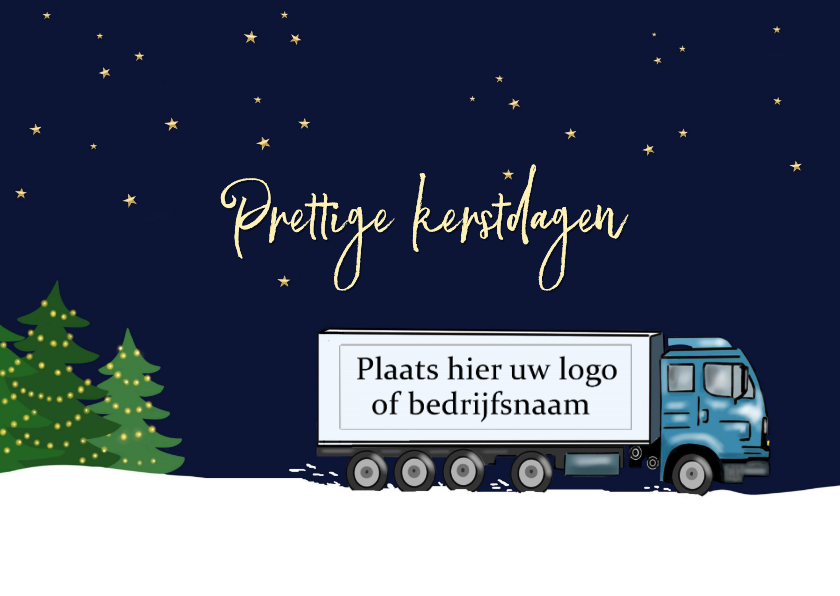 Zakelijke kerstkaarten - Zakelijke kerst - vrachtwagen in de sneeuw