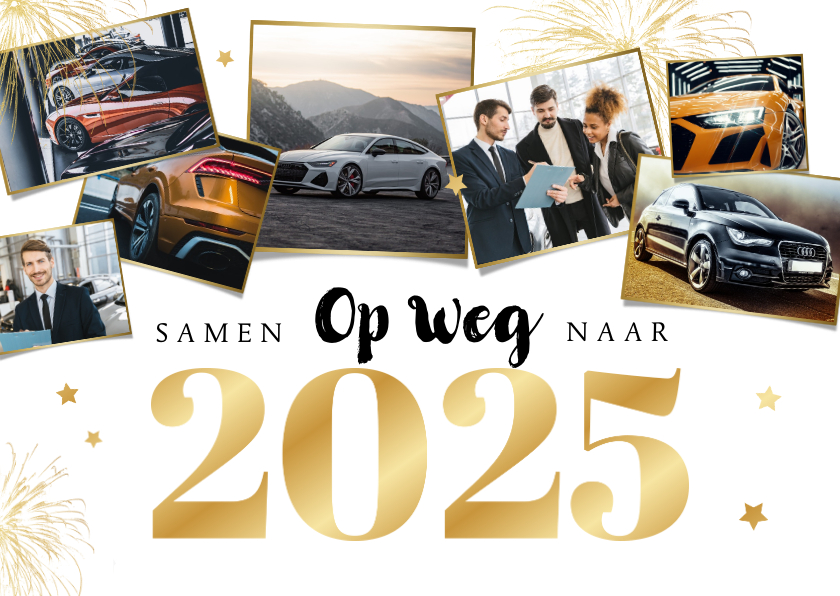 Zakelijke kerstkaarten - Zakelijke kerstkaart autobranche fotocollage foto's 2025