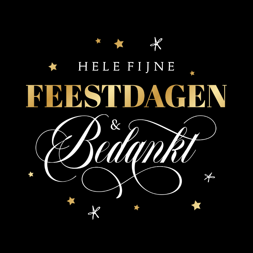 Zakelijke kerstkaarten - Zakelijke kerstkaart fijne feestdagen bedankt sterren